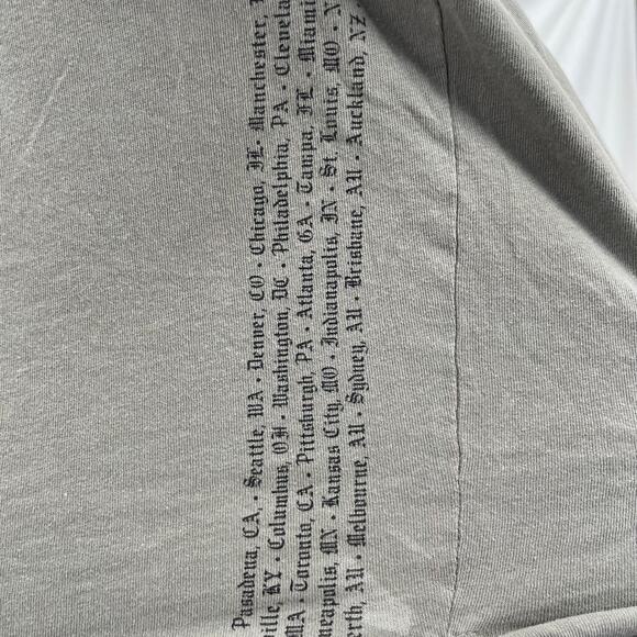 Taylor Swift Snake Reputation Tour Cities Tee Sleeveless Top Gray Green Size M - Picture 7 of 10